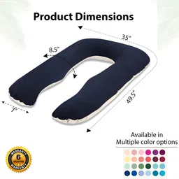 Dormyo Black & Cream Fibre Filled Breathable Maternity Pillow image 3