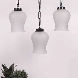 new era Black Iron and Glass Cluster Hanging Light image 2