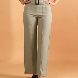 belfry Women Straight Fit Grey Cotton Blend Trousers-picture-19