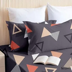 blinkberry Cotton Double, King Fitted (Elastic) 250 TC Geometric Bedsheet image 5