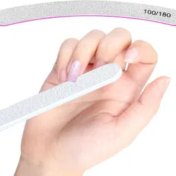 roodiles 200 PCS White, Transparent False Nail Set with 2 Nail Glues & Nail Banana Buffer image 4