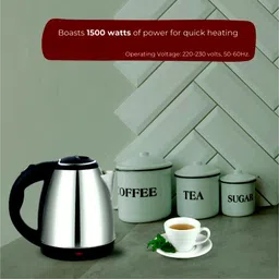 sacro Electric Kettle with Stainless Steel Body 1.5 litre for boiling Water/coffeeF32 Electric Kettle image 2