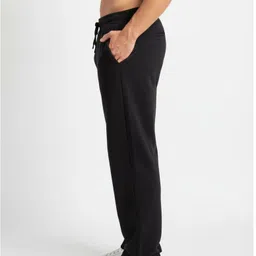 jovail Men Solid Black Track Pants image 3