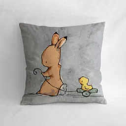 the purple tree Canvas Cushion with Rabit & Duck Print image 2