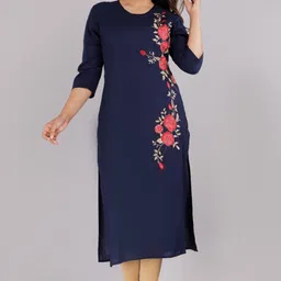 mehsoos Women Embroidered Viscose Rayon Straight Kurta-picture-30