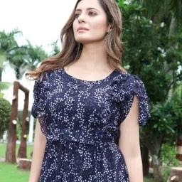 vastani enterprise Printed Georgette Stitched Flared/A-line Gown image 4