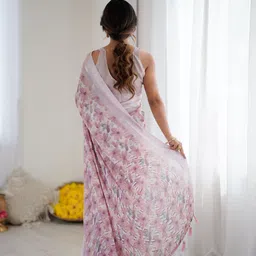 margi designers Embroidered Bollywood Satin Saree image 4