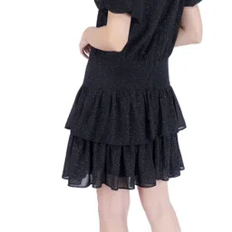 fuegobella Women Tiered Black Mini/Short Dress image 2