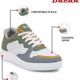 bacan Trendy Synthetic Leather Made Multicolor Casual Sneakers Sneakers For Men image 2