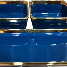 lemon tree Ceramic Nuts, Snacks Serveware Set, Snacks Serving Bowl & Platter Set for Guests Bowl, Tray Serving Set image 4