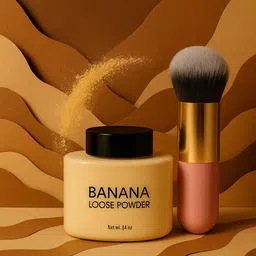 valhalla Banana Loose Powder for Face | Long Lasting Waterproof Setting Powder with brush Compact-picture-46