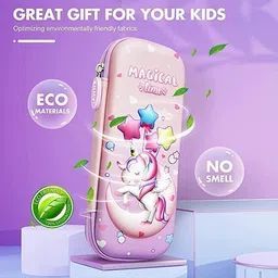 ar jouiet mansion Unicorn 3D Eva Pencil Case Pouch School Stationery Pouch for kids 3D Art EVA Pencil Box image 3