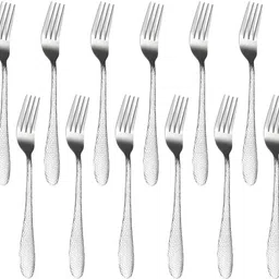 Silver Small Dinner Salad Fork, Silverware Snacks Fork, Cutlery fork for Dessert Stainless Steel Fruit Fork Set-image-0