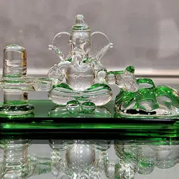 ourvic Lord Shiv Nandi Ganesh Glass Statue Decorative Showpiece - 7 cm-picture-17