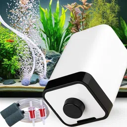 finypetz SunSun CT-202 2-Way Oxygen Pump with 3M Tube, 2 Air Stones & 2 Check Valves Air Aquarium Pump image 1