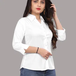 fashionyourstyle Formal Regular Sleeves Solid Women White Top-picture-24