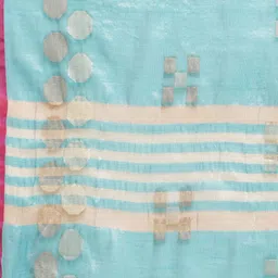 Leeza Store Blue & Silver-Toned Woven Design Banarasi Saree image 5