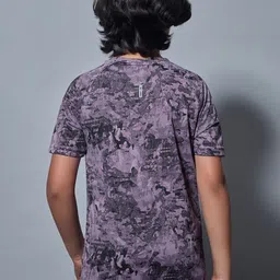 Technosport Boys Abstract Printed Raglan Sleeves Antimicrobial Slim Fit Sports T-shirt image 4