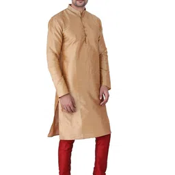 JEXI Men Regular Dupion Silk Kurta with Churidar image 3