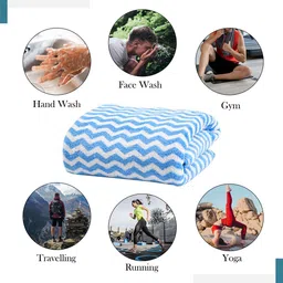 Kuber Industries Blue & White 4 Pcs Printed Microfiber 280GSM Ultra Absorbent Face Towels image 4