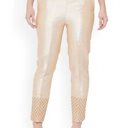 SRISARAS Women Textured Regular Fit Mid-Rise Cotton Cigarette Trouser-image-68