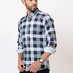 MODERNITY Men Comfort Slim Fit Checked Casual Shirt image 3