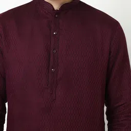 Ethnicity Men Woven Design Self Design Silk Kurta with Pyjamas image 4