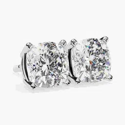 VALANOVA 18Kt Lab Grown White Gold Diamond Studded Earrings-1.25 gm image 2