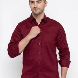MODERNITY Men Comfort Fit Solid Spread Collar Cotton Formal Shirt-picture-16