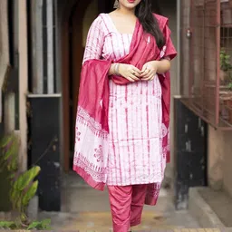 LeeliPeeri Designer Tie and Dye Chanderi Cotton Unstitched Dress Material-picture-10