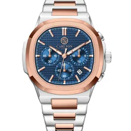 Carlton London Men Patterned Dial & Stainless Steel Bracelet Style Straps Analogue Watch CLSDTBLUM-picture-31