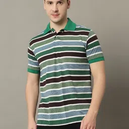GET GOLF Men Striped Polo Collar Cotton T-shirt-picture-25