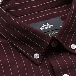 British Club Men Comfort Slim Fit Vertical Striped Button-Down Collar Casual Shirt image 5