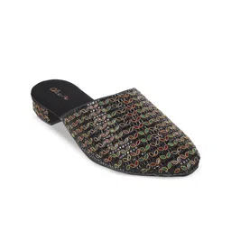 Cheemo Embellished Ethnic Block Mules-picture-16