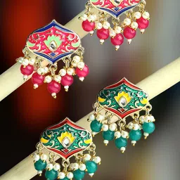 Anouk Set Of 2 Kundan Studded Contemporary Studs-picture-12