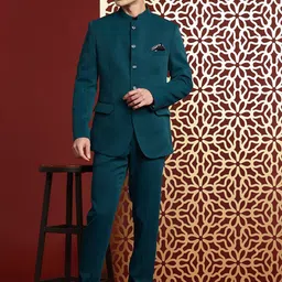 MANQ Slim Fit Long Sleeve Bandhgala Blazer-picture-23