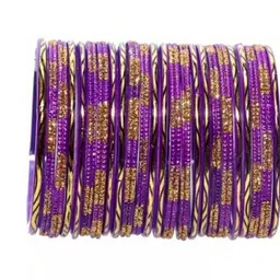 Raj world Purple Glass Artificial Stones Bangle-image-51