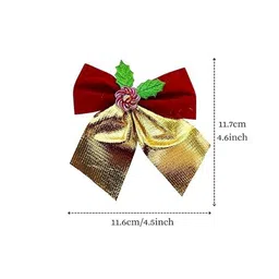 Ascension 3-Pcs Red Christmas Bow Festive Decor image 3