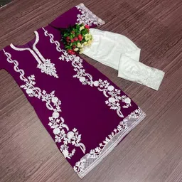 snizvi Women Embroidered Regular Kurta with Palazzos image 2