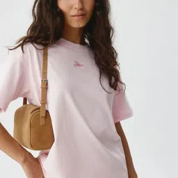 LULU & SKY Typography Printed Round Neck Drop-Shoulder Pure Cotton Boxy T-shirt image 5