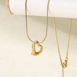 Estailo fashion Gold Plated Love Heart Pendant With Chain-picture-22