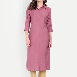 4u Fashion Women Woven Design Shirt Collar Straight Kurta-picture-25