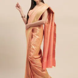 KALINI Paisley Woven Design Zari Saree-image-41