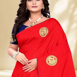 KAVINDI Embroidered Ilkal Saree With Blouse Piece-picture-16