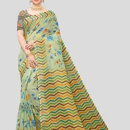 Fevinaa Floral Printed Pure Linen Saree-picture-23