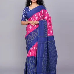 JALTHER Floral Printed Pure Cotton Block Print Saree-picture-21