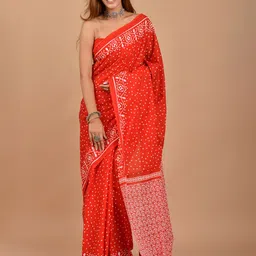 clothonus Ethnic Motifs Printed Pure Cotton Block Print Saree-picture-11