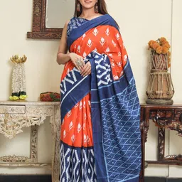 clothonus Ethnic Motifs Pure Cotton Block Print Saree-picture-38