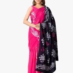 clothonus Ethnic Motifs Pure Cotton Block Printed Saree-picture-30