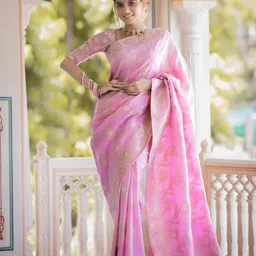 PHEASANT Ethnic Motifs Zari Banarasi Saree-picture-32